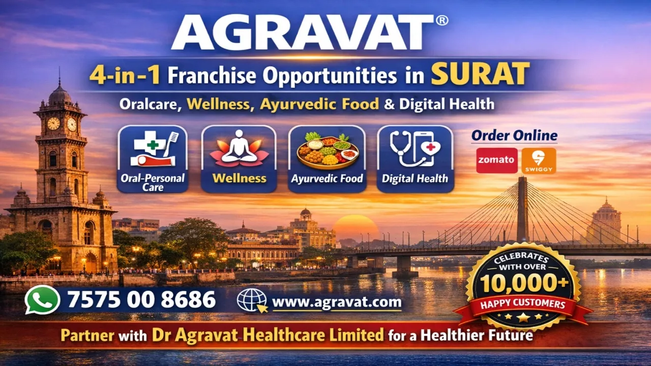 AGRAVAT® Disrupts Surat’s Wellness Market with India’s First AI-Driven 4-in-1 Franchise Model; A 360-Degree Blend of Oral & Personal Care, Ayurvedic Food, and AI Digital Health.