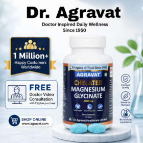 Chelated Magnesium Glycinate 2000mg Per Serving | High Absorption Magnesium Supplement for Muscle, Relaxation, Sleep & Nerve Support | 120 Veg Tablets Dr. Agravat