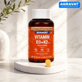 Plant-Based Vitamin D3 (Lichen) & K2 (MK7) Supplement - 60 Veg Tablets AGRAVAT