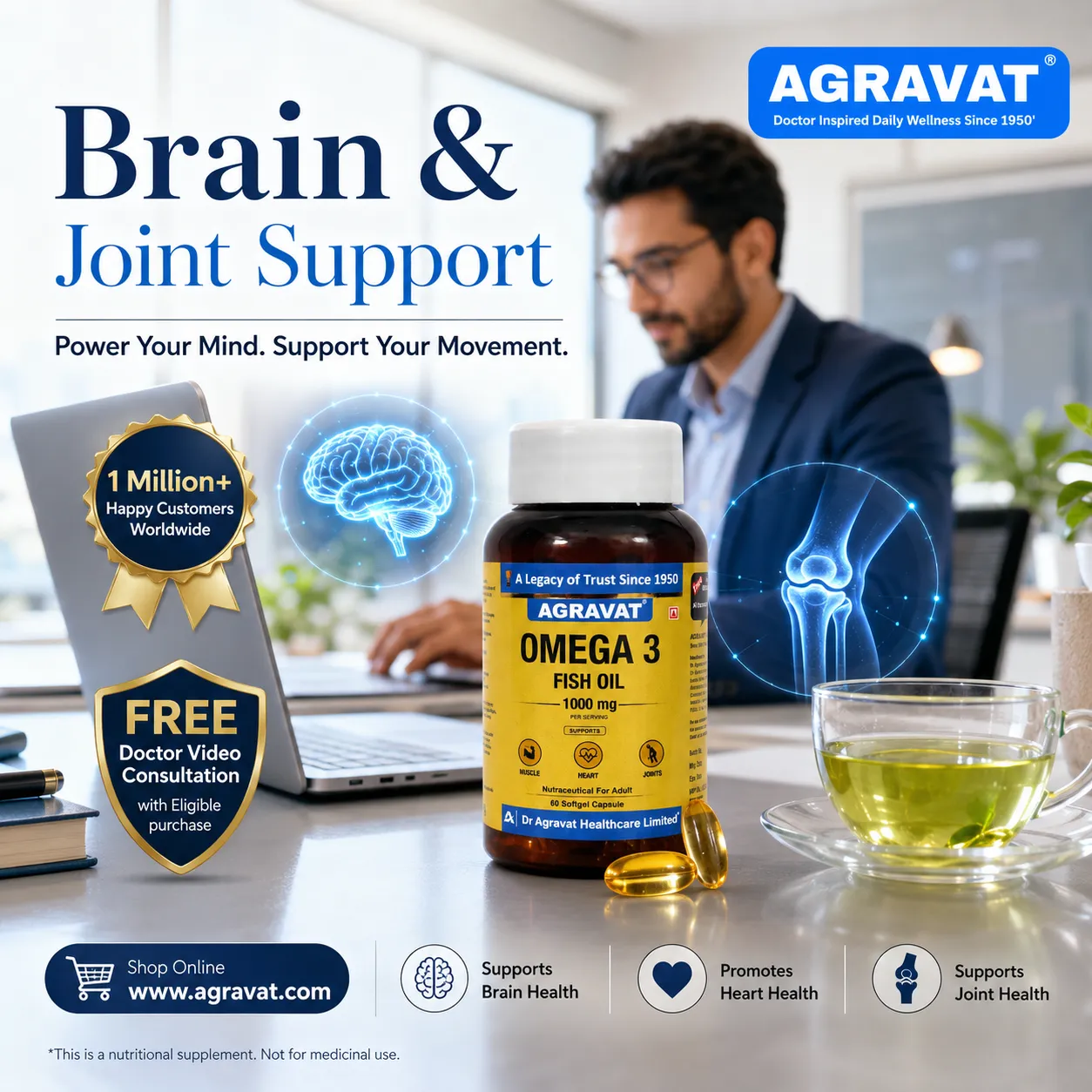 Brain & Joint Support Omega 3 Fish Capsule AGRAVAT Ahmedabad, Gujarat, India_6