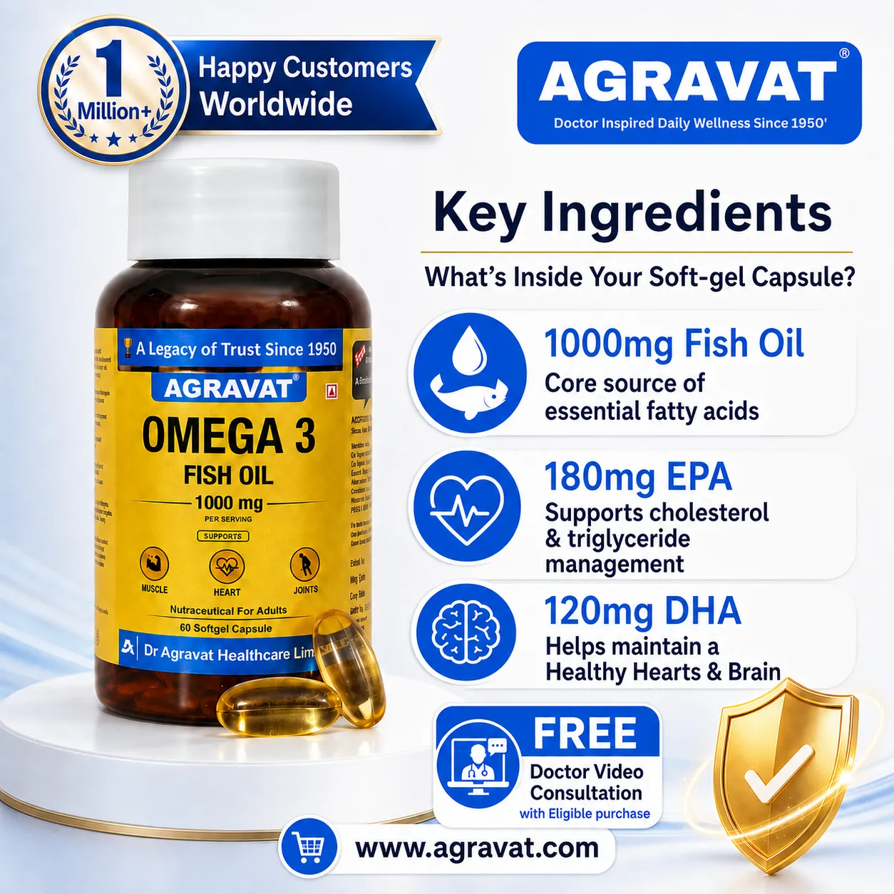 Key Ingredients Omega 3 Fish Capsule AGRAVAT Ahmedabad, Gujarat, India_2