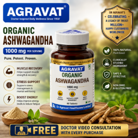 Organic Ashwagandha Tablets AGRAVAT Hero Banner amazon main Image