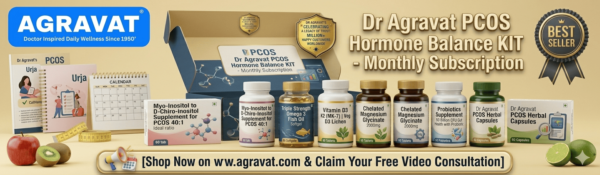 Dr Agravat PCOS Hormone Balance KIT - Monthly Subscription Ahmedabad, Gujarat, india Gemini