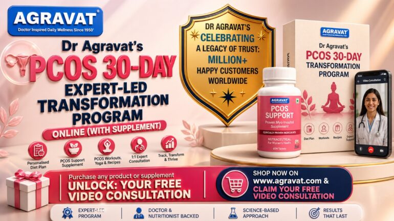 PCOS 30-Day Plan, PCOS online program. Dr Agravat’s PCOS 30-Day Expert-Led Transformation Plan Online With Supplement Ahmedabad, Gujarat, India