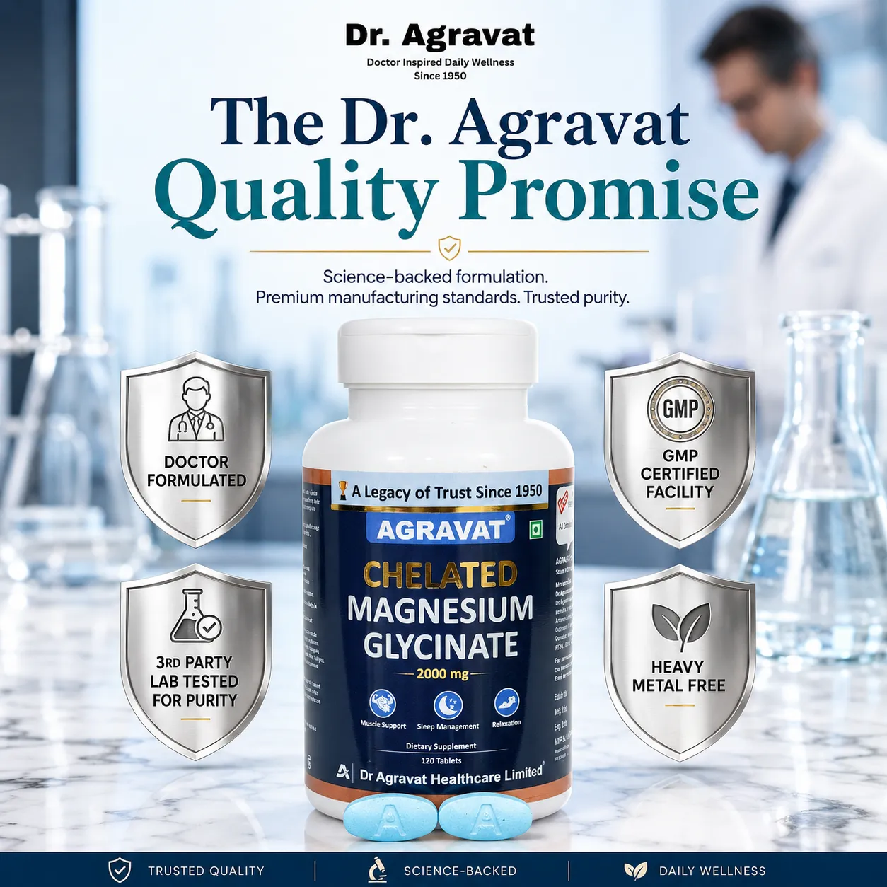 10 The Dr. Agravat Quality Promise Dr. Agravat Chelated Magnesium Glycinate 2000mg Ahmedabad, Gujarat, India
